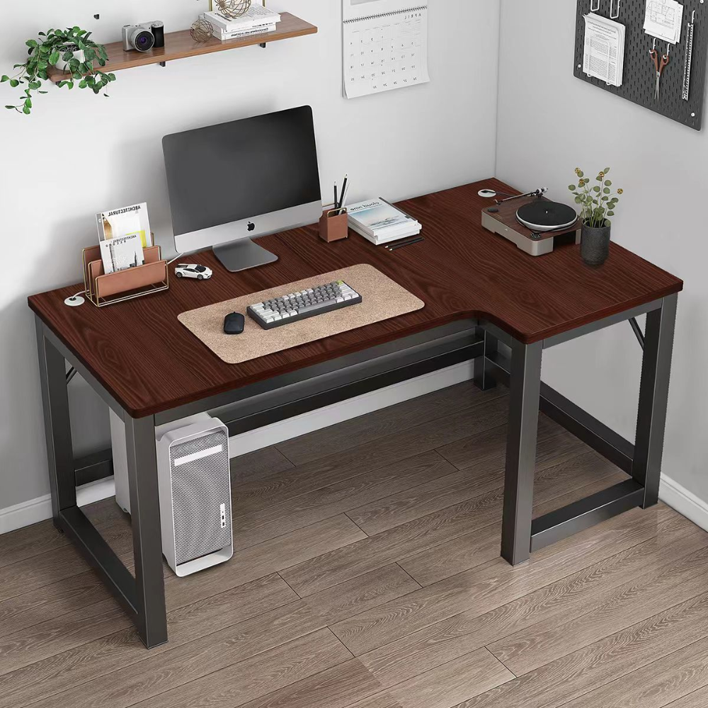 פינת גיימרים שולחן מחשב כתיבה ענק רוחב 1.2 מטר דגם RSM-2056 צבע שחור בשילוב עץ מבית Rosso italy - יבואן רשמי