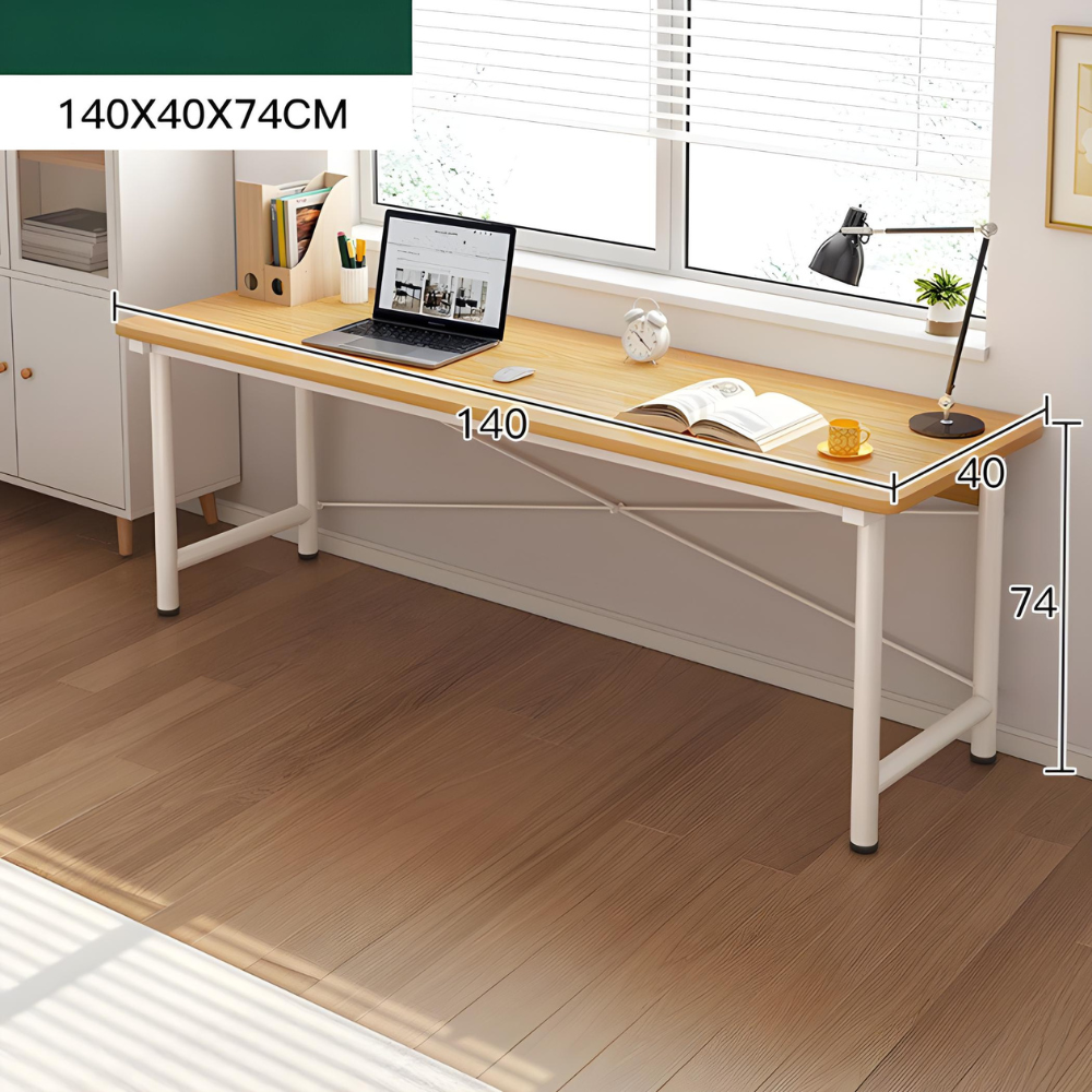 שולחן מחשב כתיבה ענק ברוחב 1.4 מטר Rosso Italy RSM-3017 צבע לבן משולב עץ בהיר - יבואן רשמי