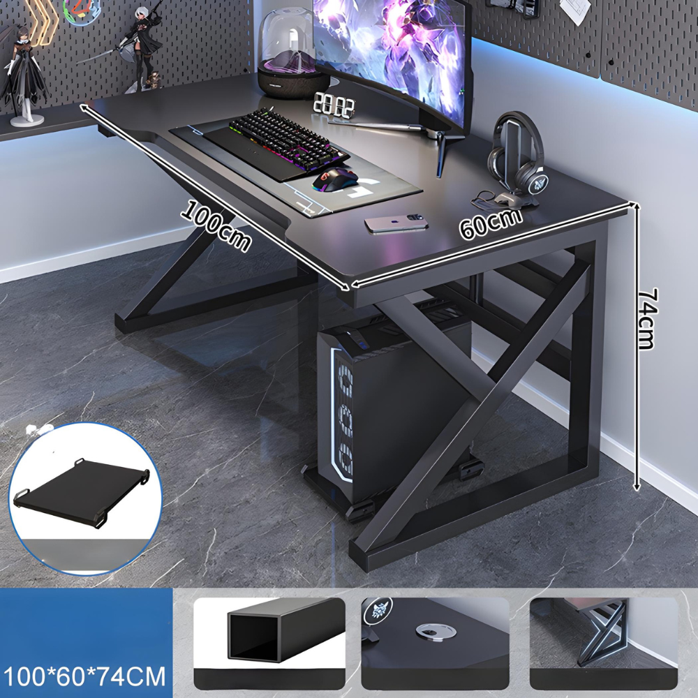 שולחן גיימינג מחשב כתיבה ברוחב מטר Rosso Italy RSM-3019 צבע שחור - יבואן רשמי