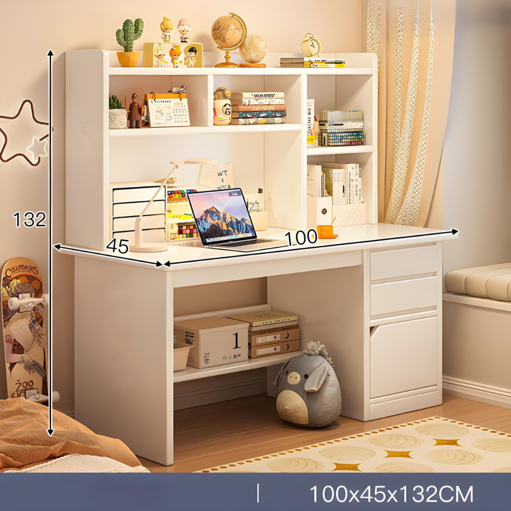 ספרייה שולחן מחשב כתיבה ברוחב מטר Rosso Italy RSM-3023 צבע לבן - יבואן רשמי