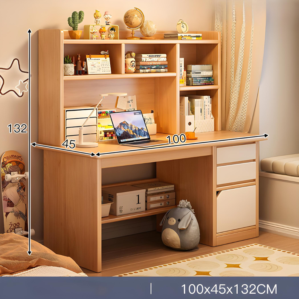 ספרייה שולחן מחשב כתיבה ברוחב מטר Rosso Italy RSM-3023 צבע עץ - יבואן רשמי