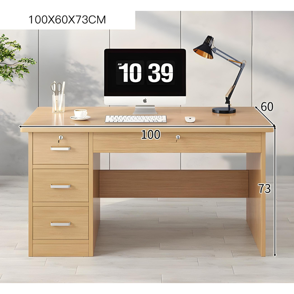 שולחן מחשב כתיבה כולל מגירות RSM-3029 ברוחב מטר Rosso Italy צבע עץ בהיר - יבואן רשמי