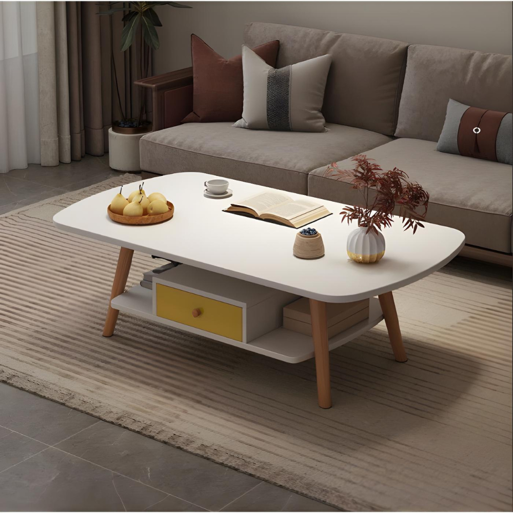 שולחן סלון פינת קפה יוקרתי ברוחב מטר Rosso Italy RSM-3045 בצבע לבן - יבואן רשמי