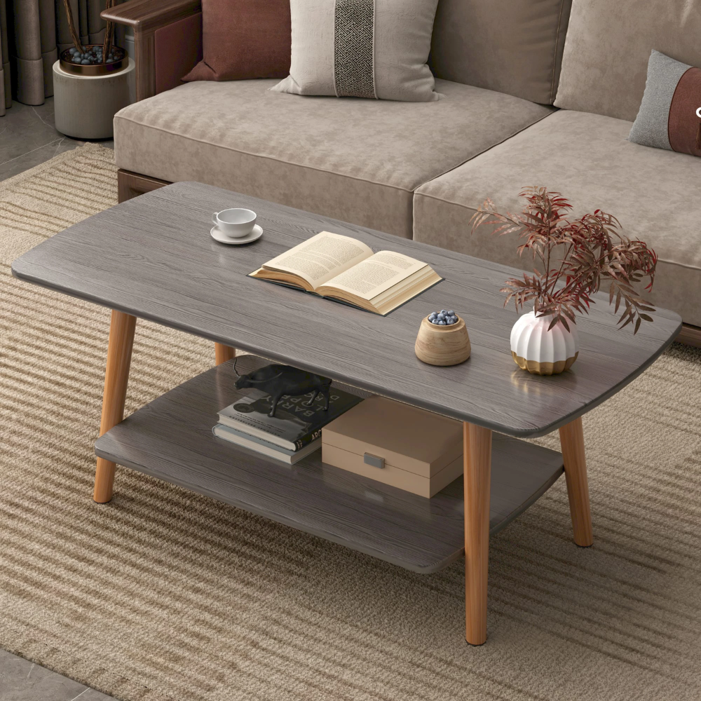 שולחן סלון פינת קפה יוקרתי ברוחב 80 ס"מ Rosso Italy RSM-3048 בצבע אפור - יבואן רשמי