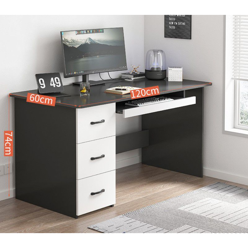 שולחן מחשב כתיבה מודרני ברוחב 120 ס"מ Rosso Italy RSM-3067 בצבע שחור - יבואן רשמי