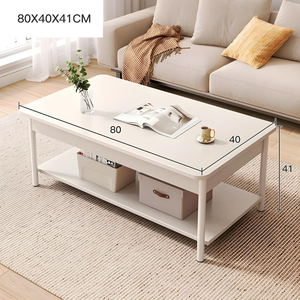 שולחן סלון פינת קפה יוקרתי 80 ס"מ צבע לבן דגם Rosso Italy RSM-3106 - יבואן רשמי