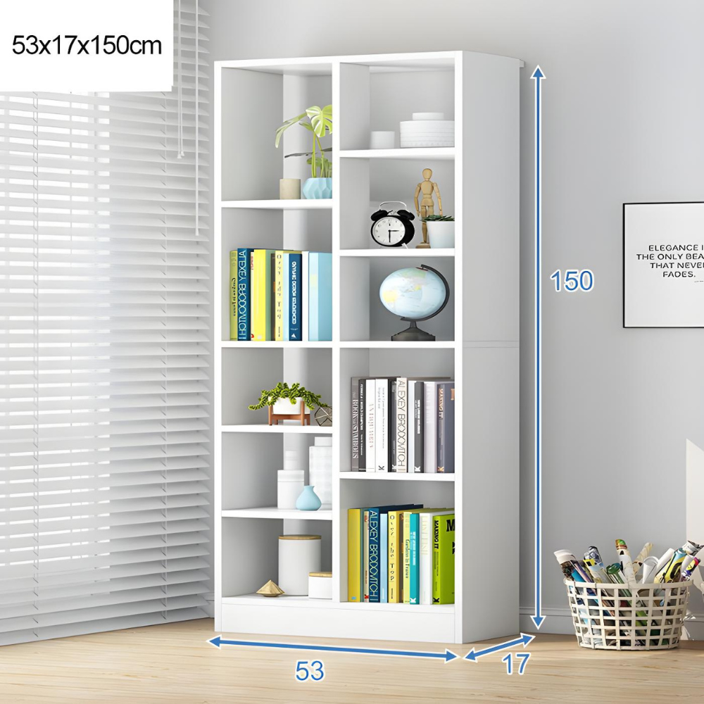 ספרייה מעוצבת מודרנית 150 ס"מ צבי לבן דגם Rosso Italy RSM-3138 - יבואן רשמי