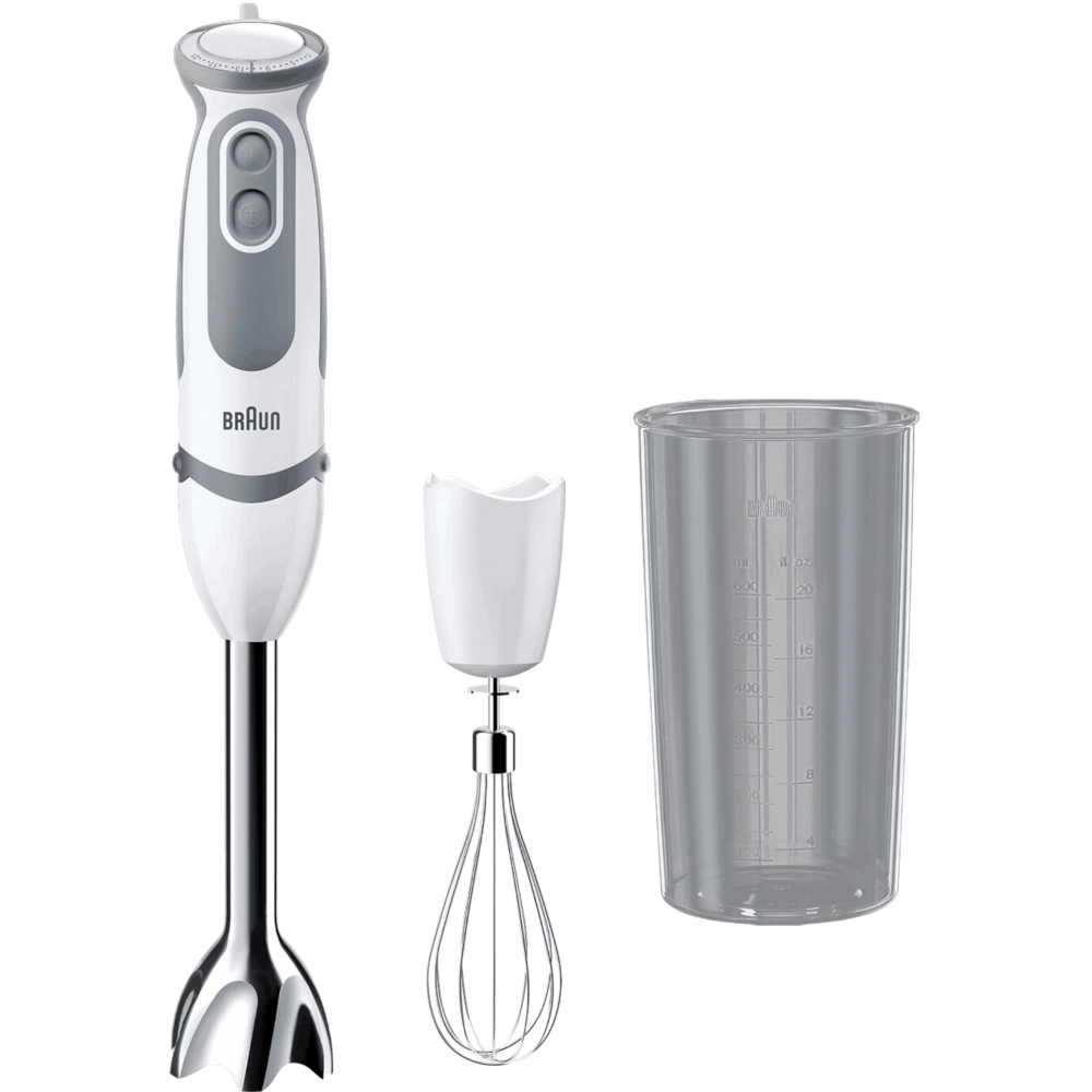 בלנדר מוט משולב Braun MQ5205WH 1000W - צבע לבן - יבואן רשמי