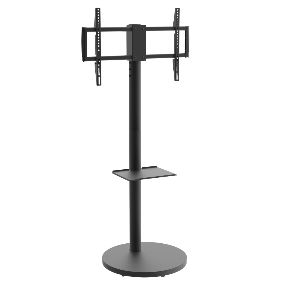 מעמד נייד מעוצב עם גלגלים למסכים עד 75″ – דגם מוגבה Audio Line AL-95 Black - יבואן רשמי