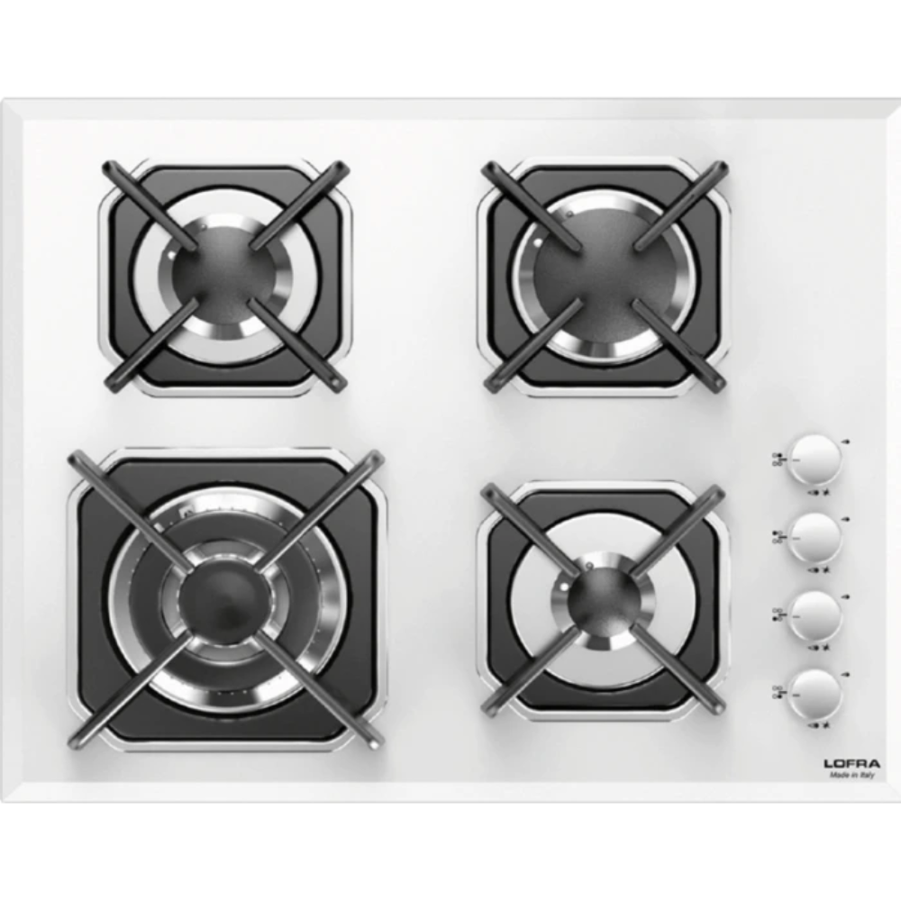 כיריים גז 4 להבות 60 ס''מ Lofra HGB6HO תוצרת איטליה - צבע לבן אחריות ע"י היבואן הרשמי