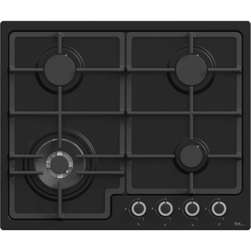 כיריים גז 4 להבות Sol FM6BW-628 - צבע שחור פחם שנה אחריות ע"י היבואן הרשמי