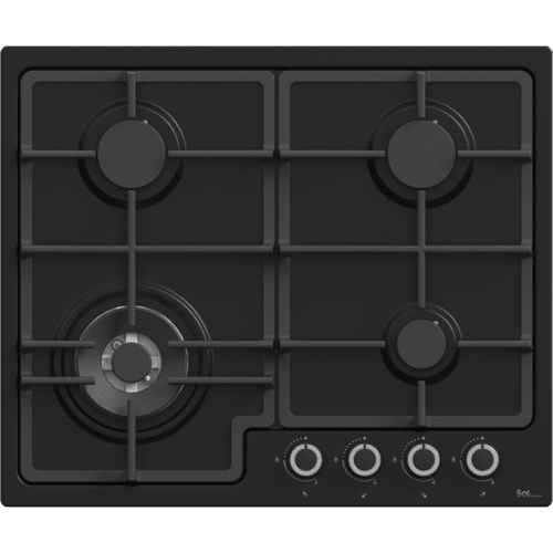 כיריים גז 4 להבות Sol FM6BW-628 - צבע שחור פחם - K.B.V