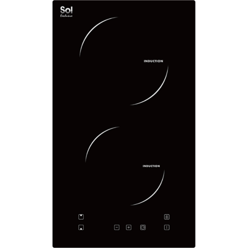 כיריים אינדוקציה דומינו 2 מוקדי בישול Sol FQ3IND-256 - חד פאזי - גימור זכוכית שחורה אחריות ע"י היבואן הרשמי