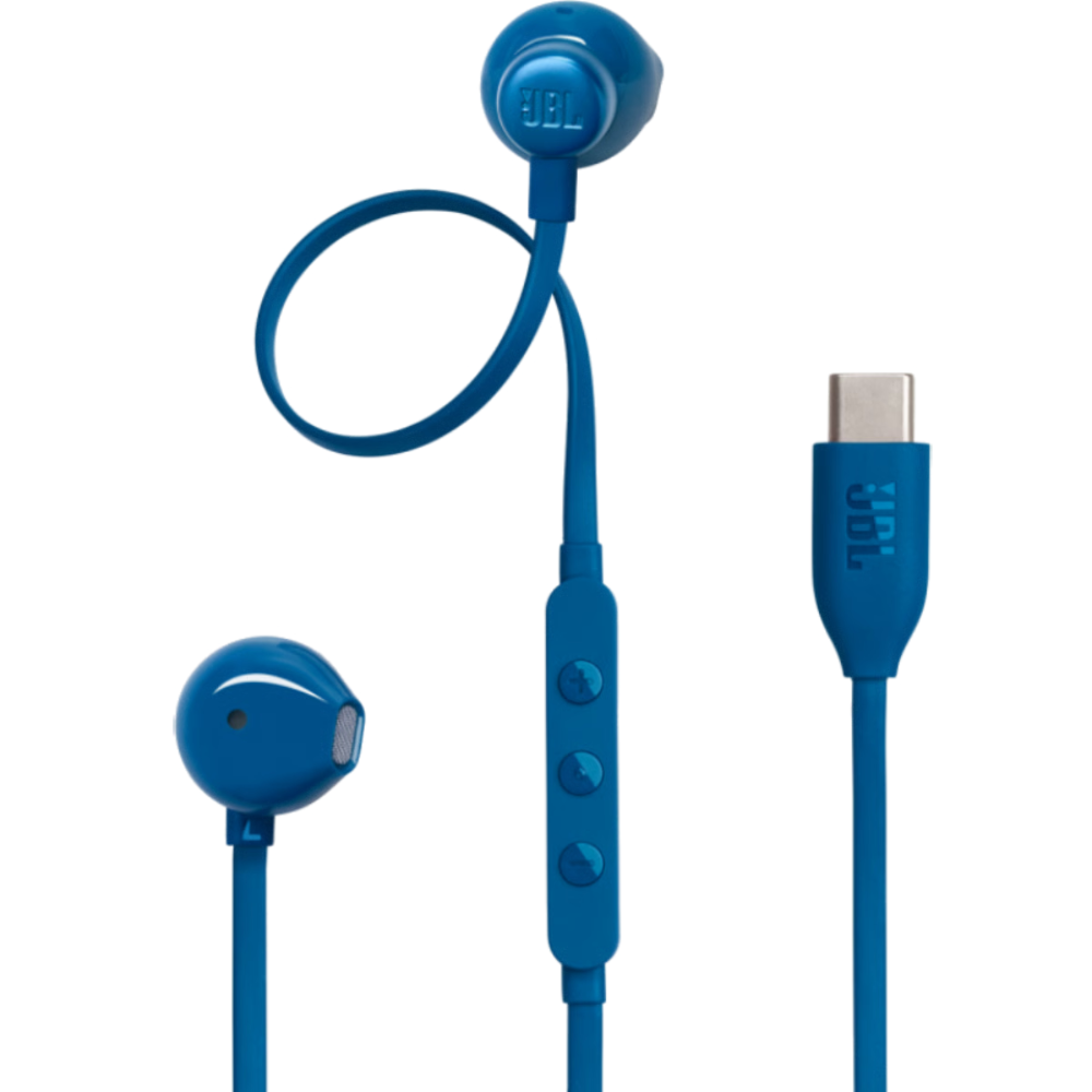 אוזניות JBL Tune T305C Type-C - צבע כחול שנה אחריות ע"י - יבואן הרשמי