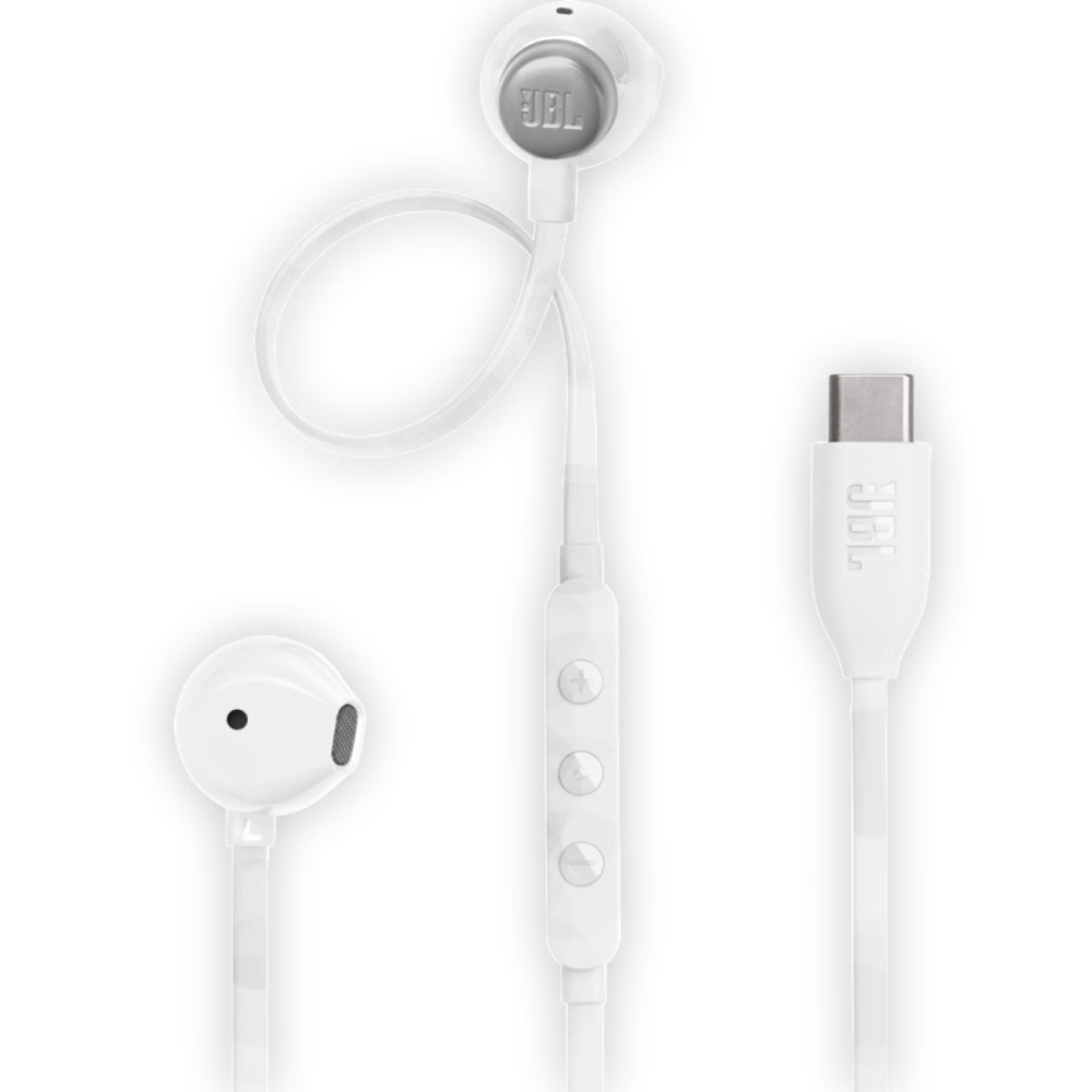 אוזניות JBL Tune T305C Type-C - צבע לבן שנה אחריות ע"י - יבואן הרשמי