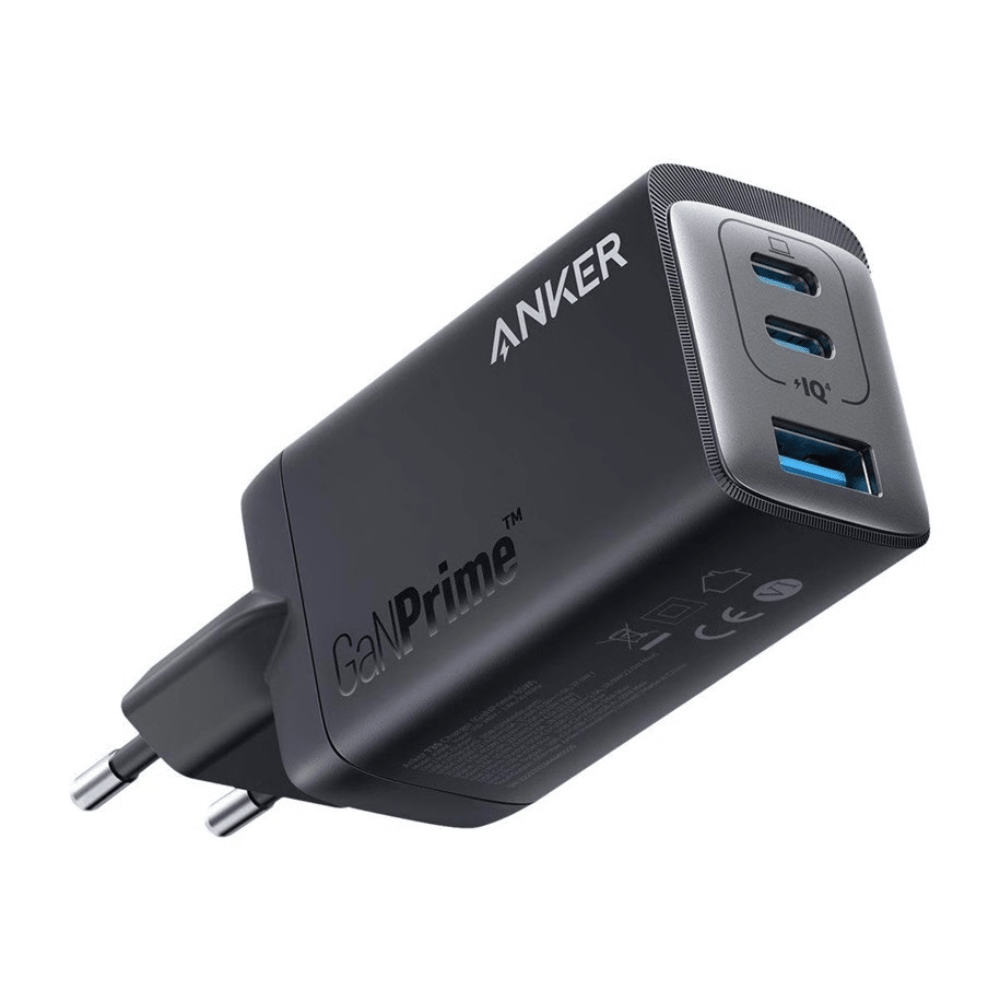 מטען קיר Anker 735 GaN III Prime 3-Port 65W - צבע שחור - K.B.V