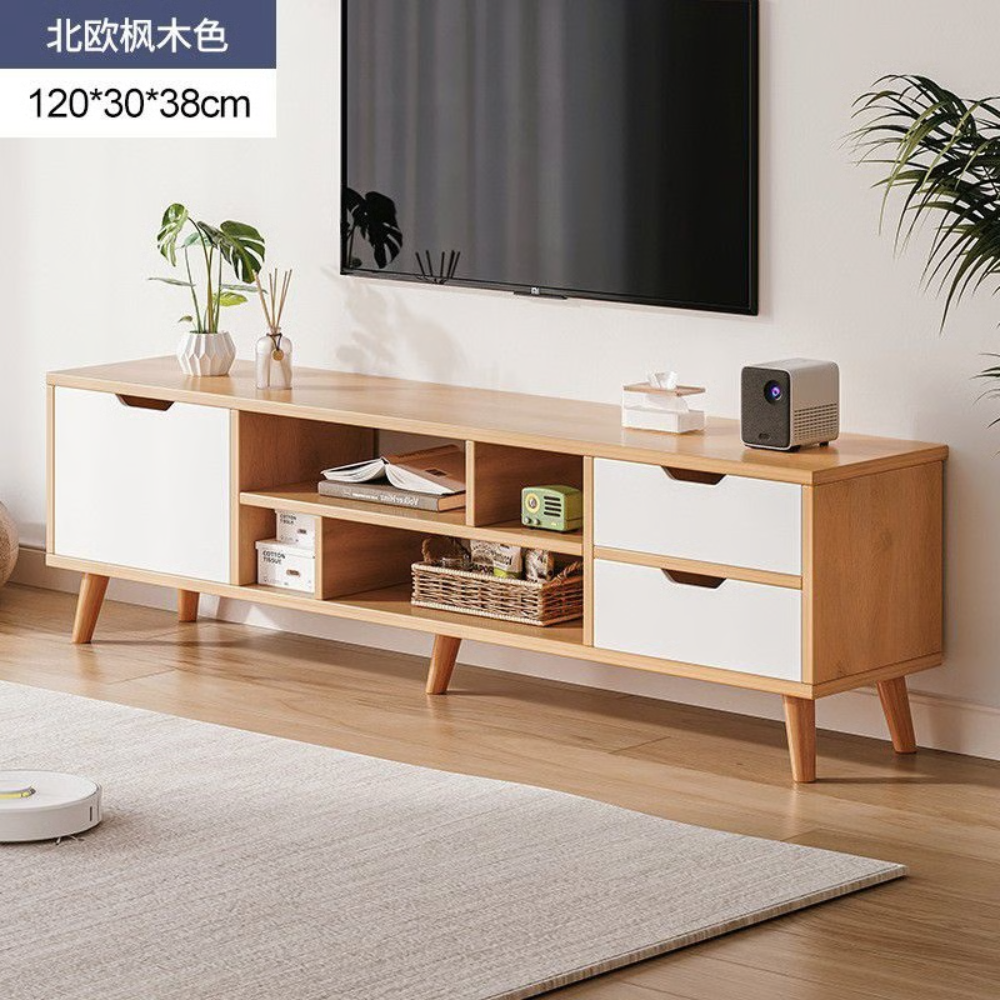 מזנון סלון מודרני דגם RSM-2085 רוחב 120 ס"מ צבע עץ משולב לבן מבית Rosso italy - יבואן רשמי