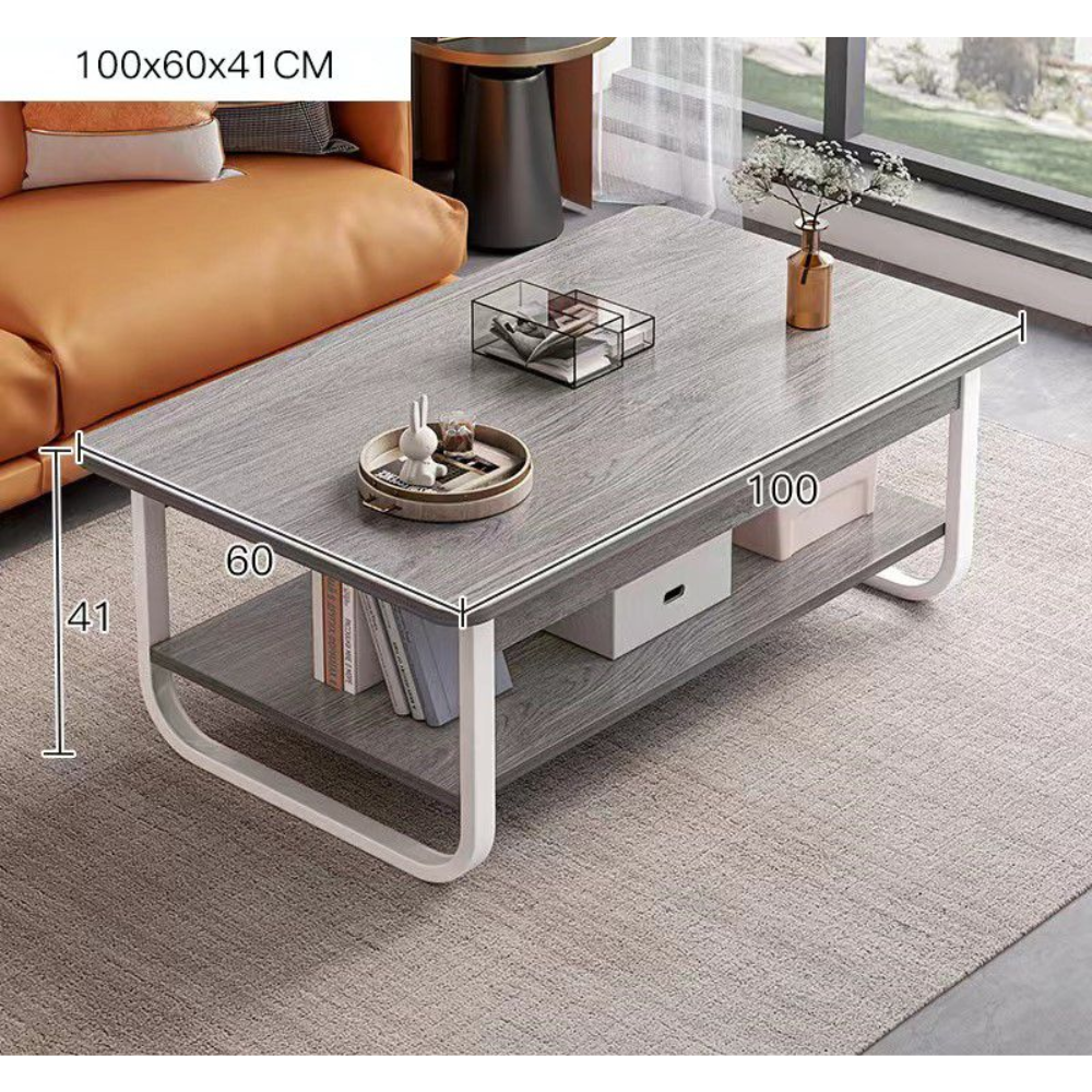 שולחן סלון פינת קפה יוקרתי 100 ס"מ דגם RSM-2112 צבע אפור לבן מבית Rosso italy - יבואן רשמי