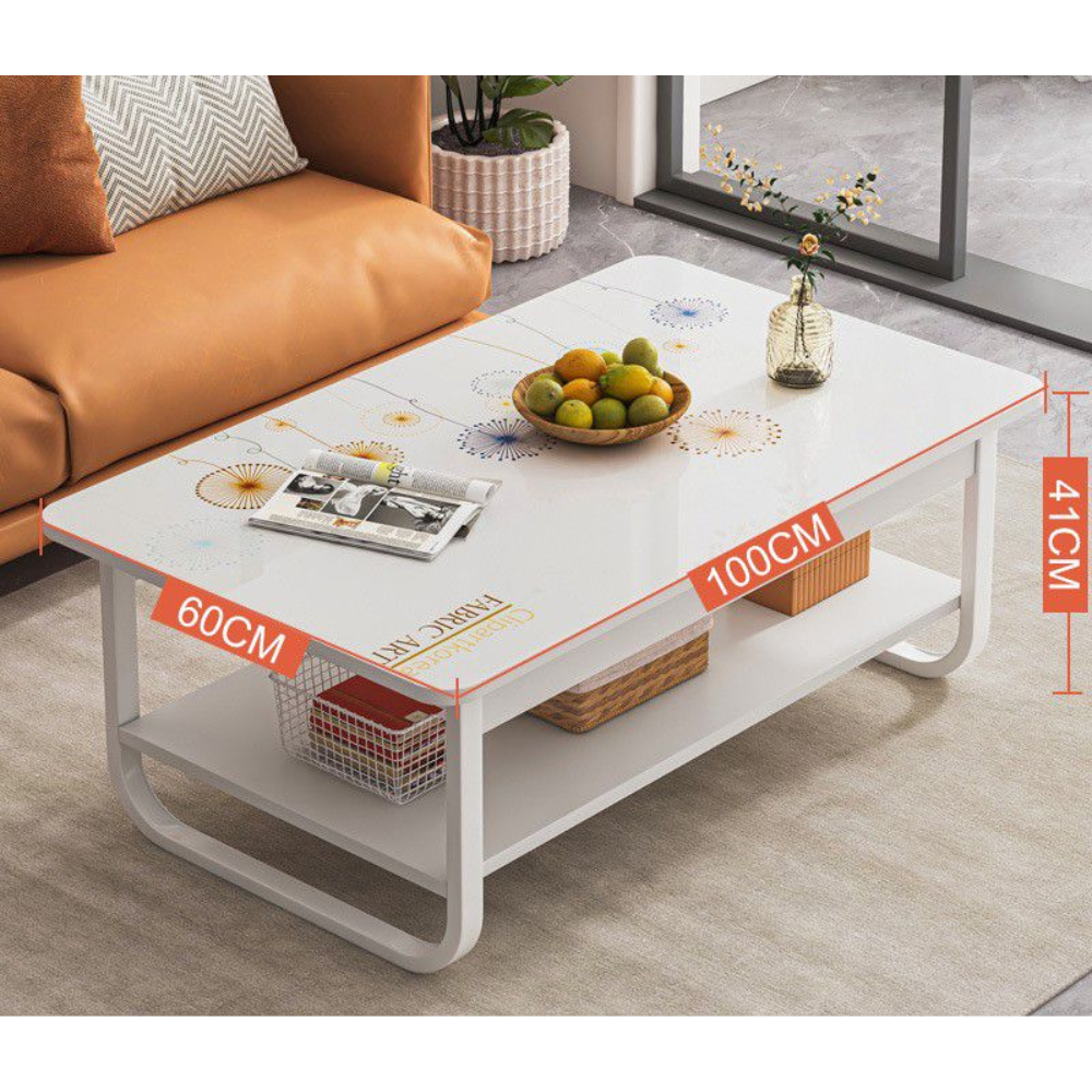 שולחן סלון פינת קפה יוקרתי 100 ס"מ דגם RSM-2112 צבע לבן מבית Rosso italy - יבואן רשמי