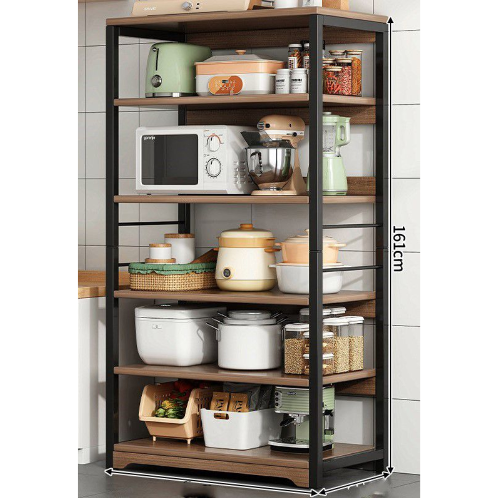 ארונית למיקרוגל גובה ענק 161 ס"מ דגם RSM-2106 צבע שחור משולב עץ מבית Rosso italy - יבואן רשמי