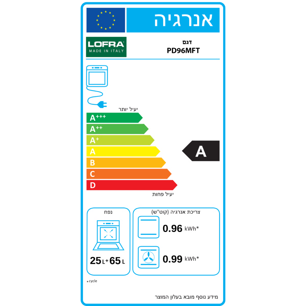 תנור אפייה משולב דו תאי תוצרת איטליה אחריות נירוסטה דגם - LOFRA PD96MFT/CI COOL תוצרת איטליה אחריות - יבואן רשמי