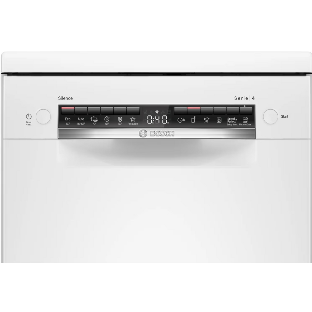 מדיח כלים צר 45 ס"מ 10 מערכות כלים Bosch SPS4HKW49E - צבע לבן , תוצרת פולין - יבואן רשמי