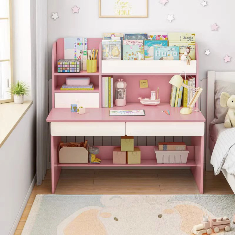 ספרייה שולחן מחשב כתיבה לחדר ילדים Rosso Italy RSM-2016 - צבע ורוד - יבואן רשמי