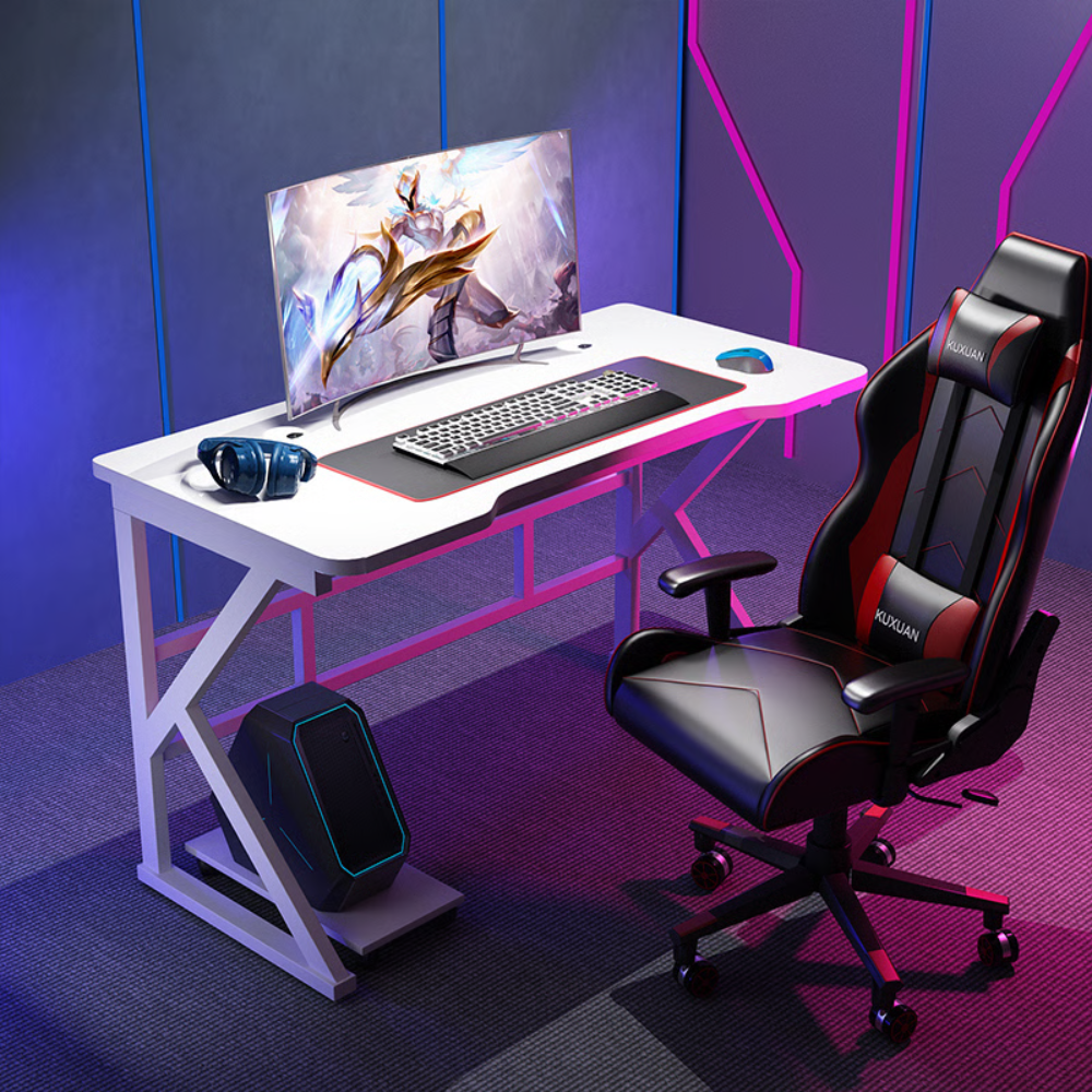 שולחן גיימר מחשב כתיבה ענק דגם MSH-12-97 רוחב 1.2 מטר מבית ROSSO ITALY לבן - יבואן רשמי