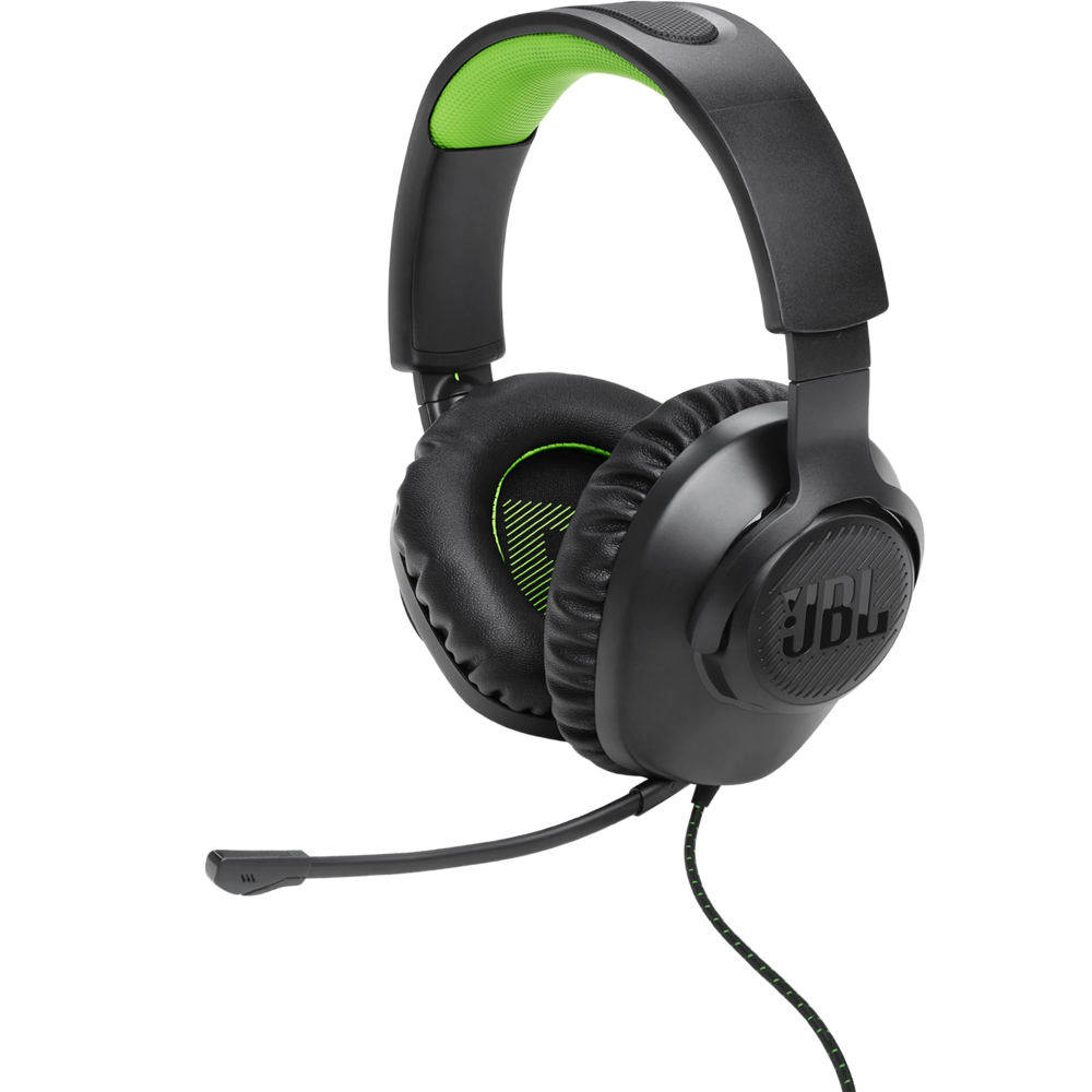 אוזניות גיימינג JBL Quantum 100x - צבע שחור ירוק שנה אחריות ע"י - יבואן הרשמי