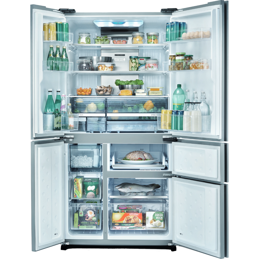 מקרר 5 דלתות 668 ליטר Sharp SJ-9630-SL עם התקן שבת מהדרין - גימור נירוסטה מושחרת - יבואן רשמי