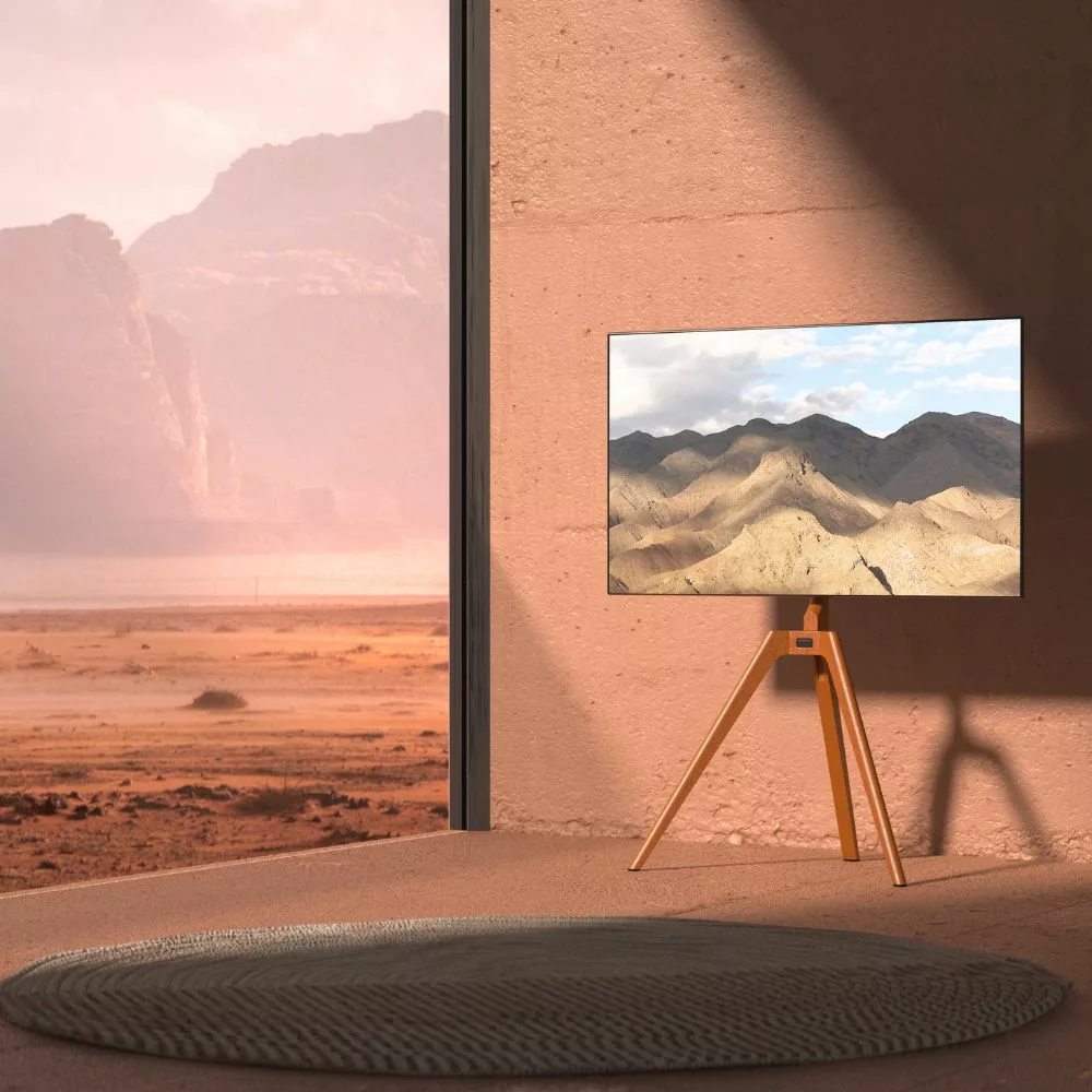 מעמד סטודיו מעץ מלא לגודל מסך עד 65″ Lumi Legend / Brateck FS35-44F-01 Black - יבואן רשמי