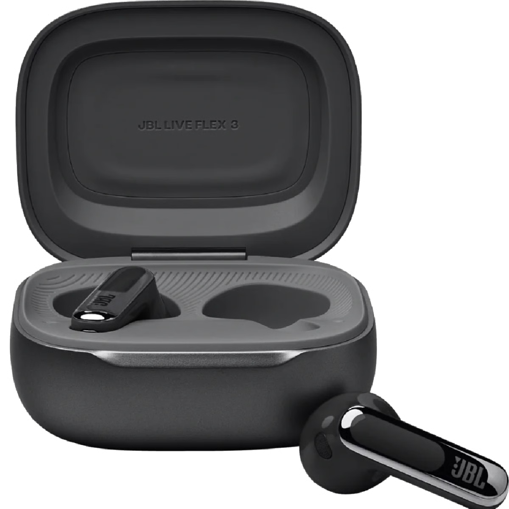 אוזניות אלחוטיות עם מארז טעינה חכם JBL Live Flex 3 TWS ANC IP54 - צבע שחור שנה אחריות ע"י - יבואן הרשמי