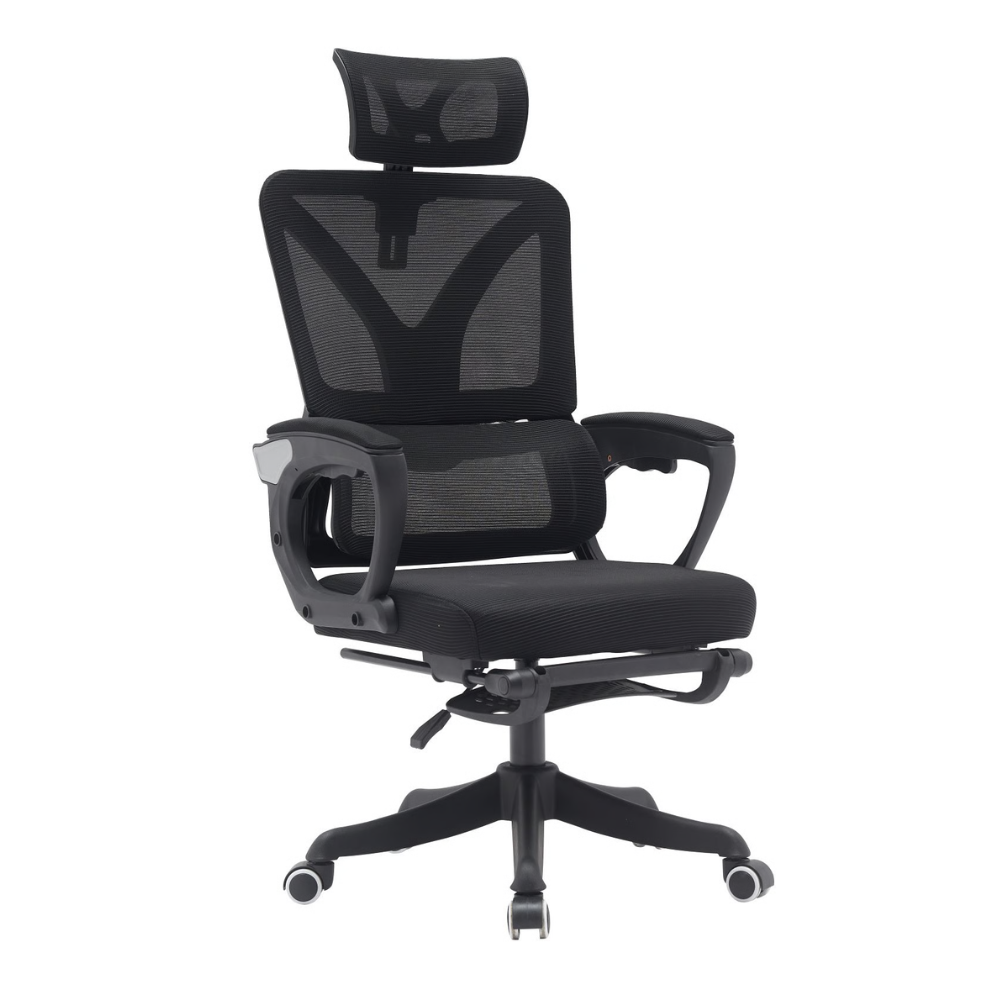 כסא מנהלים אורטופדי דגם RSM-1049 כולל הדום עם מנגנון מולטי לוק ROSSO ITALY - צבע שחור - יבואן רשמי