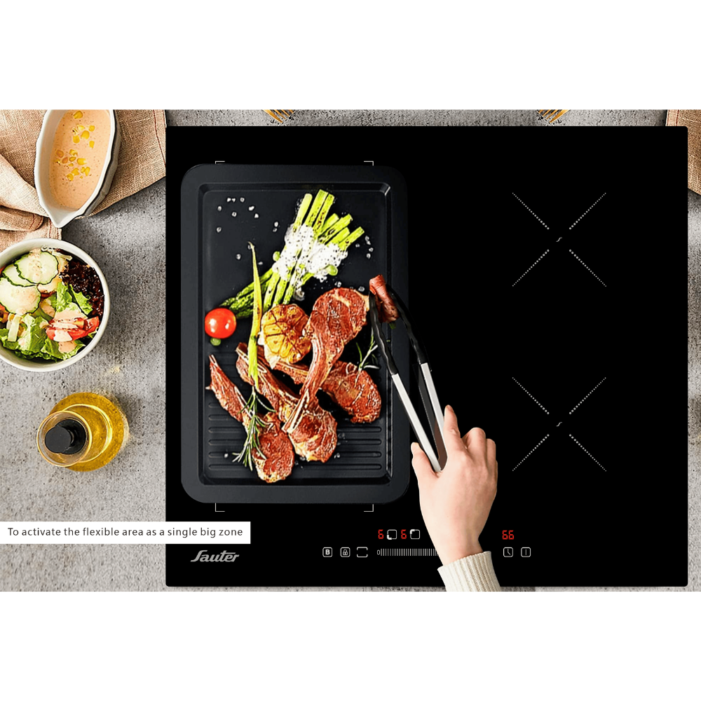 כיריים אינדוקציה 4 מוקדי בישול 60 ס"מ Sauter SHI6310 - תלת פאזי - גימור שחור אחריות ע"י - יבואן הרשמי
