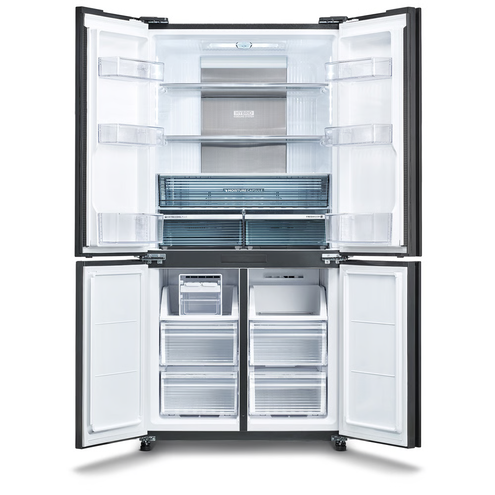 מקרר 4 דלתות מקפיא תחתון 578 ליטר נטו Sharp SJ-8950-SL - גימור נירוסטה מושחרת - יבואן רשמי