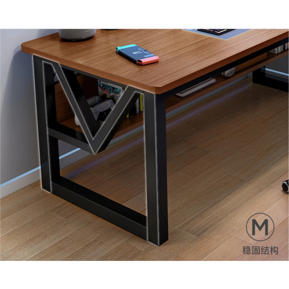 שולחן מחשב דגם RSM-1006 רוחב 80 ס"מ צבע שחור משולב עץ ROSSO ITALY - יבואן רשמי