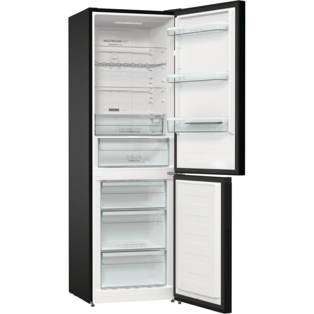 מקרר מקפיא תחתון 330 ליטר Gorenje NRK-6192-ABK - גימור שחור - יבואן רשמי