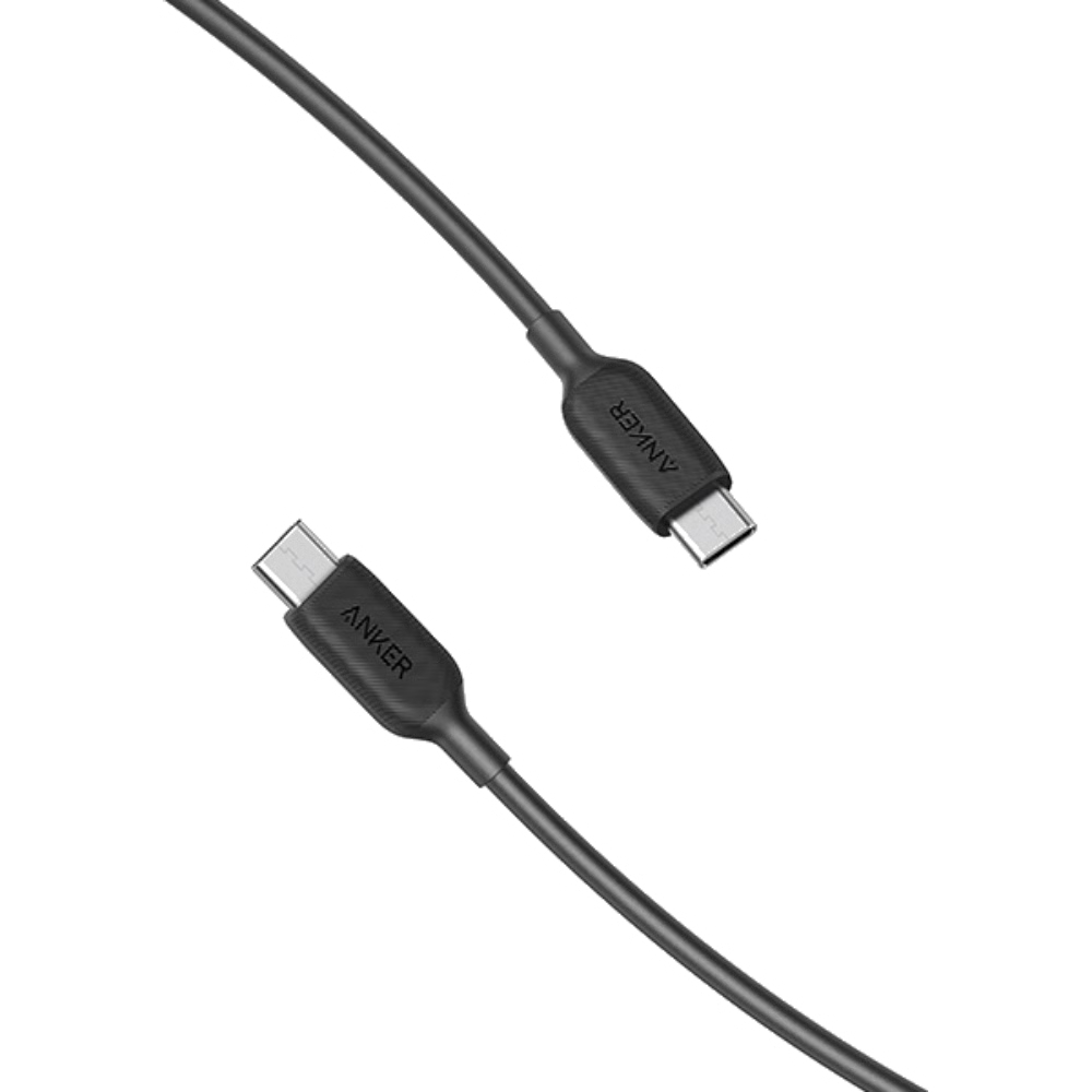 כבל 1 מטר Anker Powerline USB-C to USB-C 60W - צבע שחור שנה אחריות ע"י - יבואן הרשמי