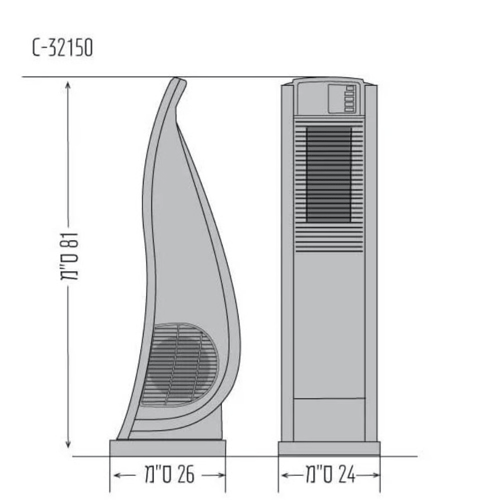 מאוורר מגדל + שלט לבן דגם Star c32150 3d xl - K.B.V