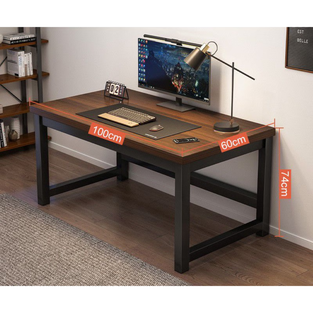 שולחן מחשב / כתיבה דגם RSM-2036 רוחב 1 מטר צבע שלדה שחורה משולב עץ מבית Rosso italy - יבואן רשמי