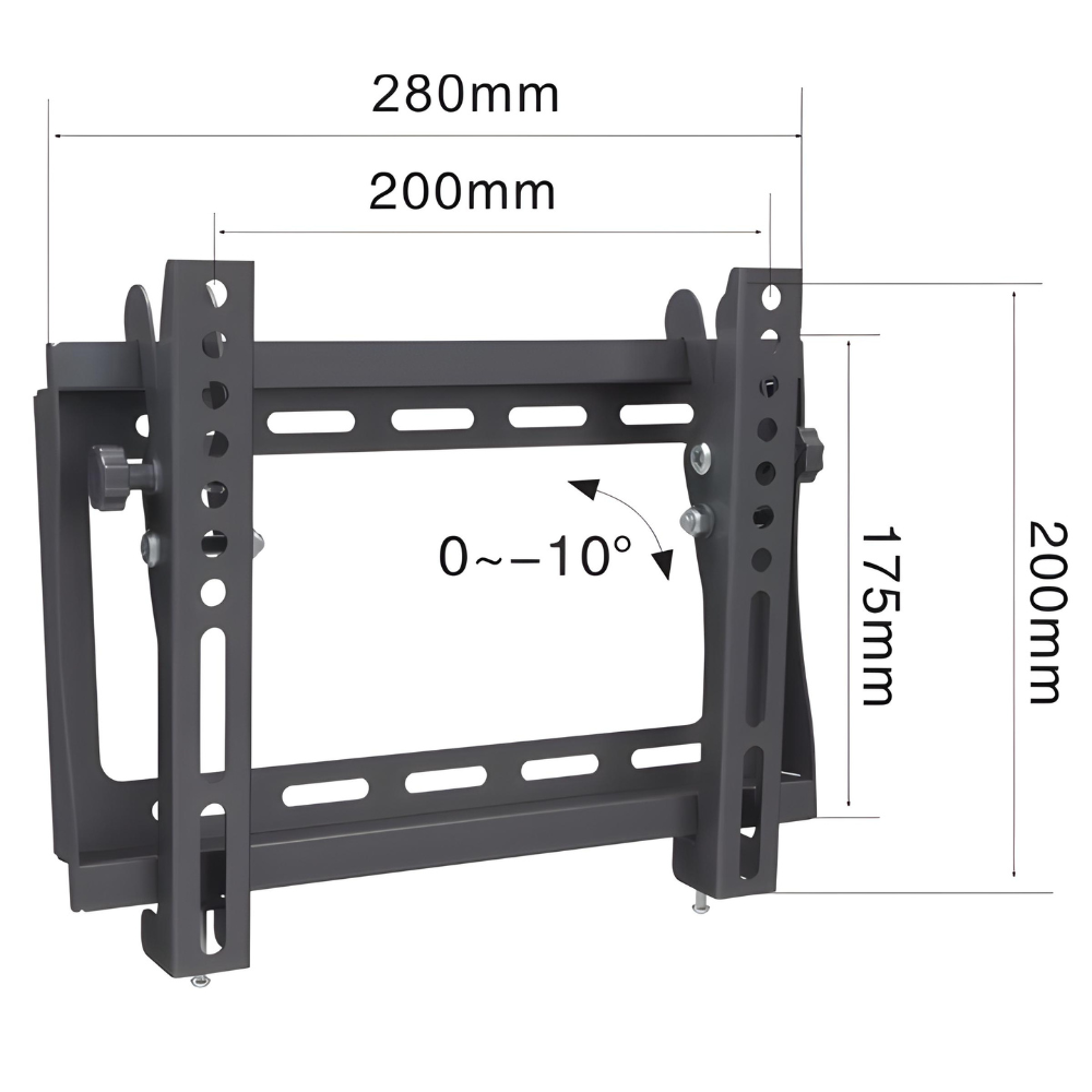 מתקן צמוד קיר כולל הטיית זווית לגודל מסך עד “42 -“17 Audio Line LCD-200T - יבואן רשמי