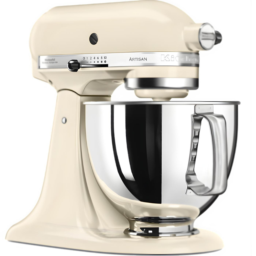מיקסר שולחני עם קערת נירוסטה 4.8 ליטר KitchenAid Artisan 5KSM125IAC - צבע קרם שקד - יבואן רשמי