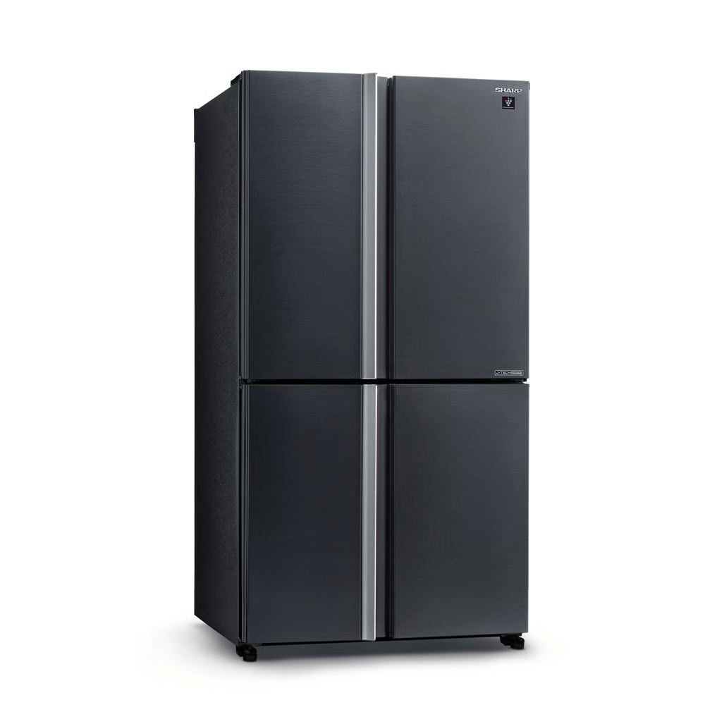 מקרר 4 דלתות מקפיא תחתון 525 ליטר נטו Sharp SJ-8570-SL עם התקן שבת מובנה - גימור נירוסטה מושחרת - יבואן רשמי