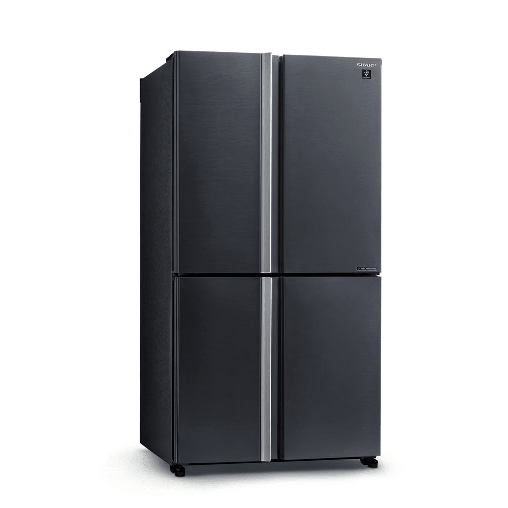 מקרר 4 דלתות מקפיא תחתון 525 ליטר נטו Sharp SJ-8570-SL עם התקן שבת מובנה - גימור נירוסטה מושחרת - K.B.V