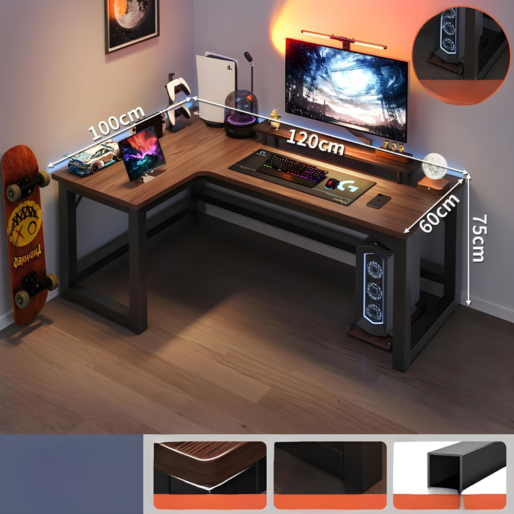 פינת גיימרים שולחן מחשב כתיבה ענק ברוחב 1.2 מטר Rosso Italy RSM-3031 - יבואן רשמי