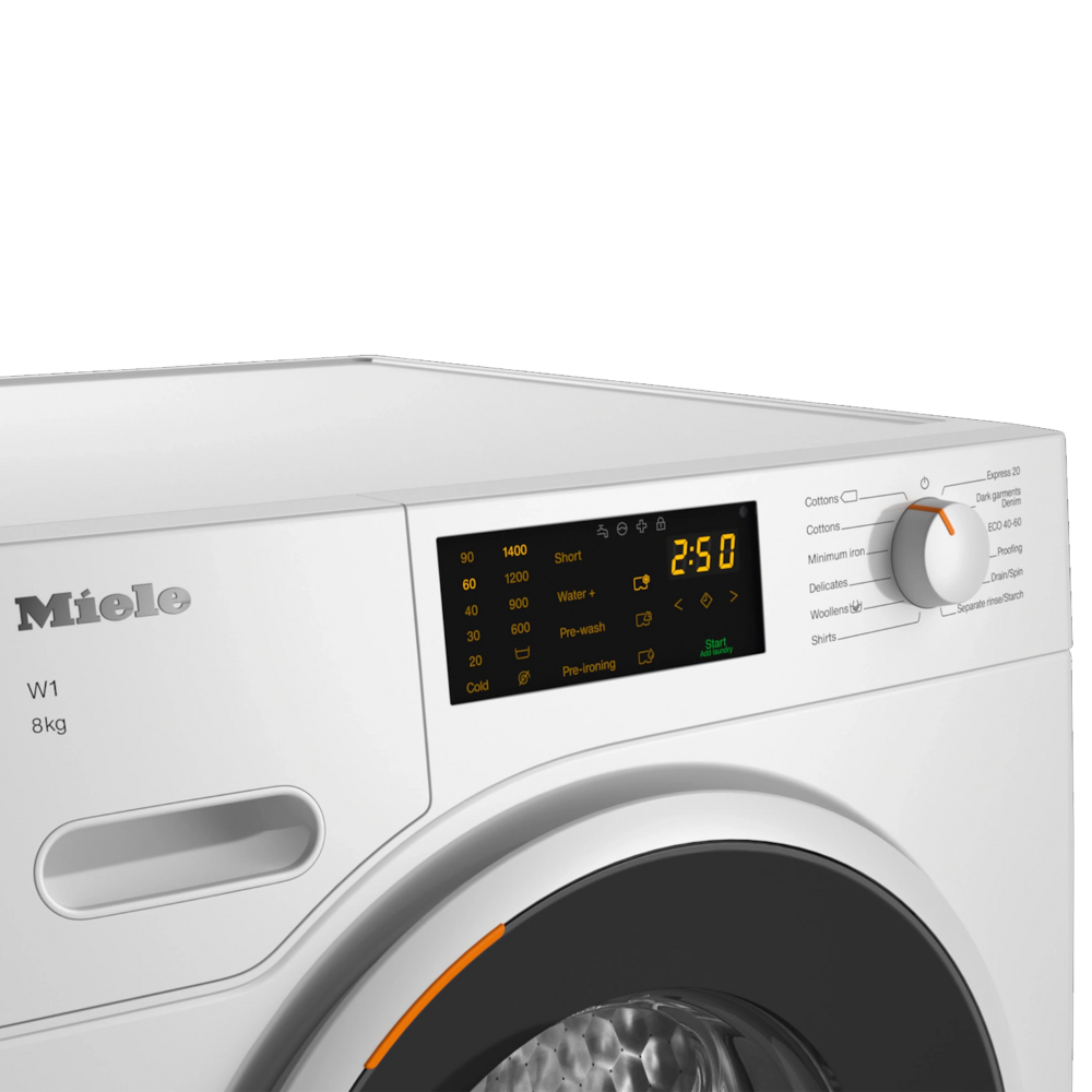 מכונת כביסה פתח חזית 8 ק"ג Miele WWD 120WCS SG במהירות 1400 סל"ד תוצרת גרמניה - צבע לבן - יבואן רשמי