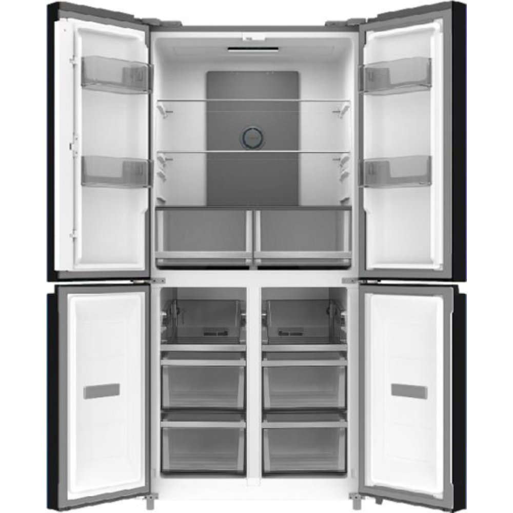 מקרר 4 דלתות אינוורטר מקפיא תחתון 475 ליטר Fujicom No-Frost FJ-NF515W - זכוכית לבנה - יבואן רשמי