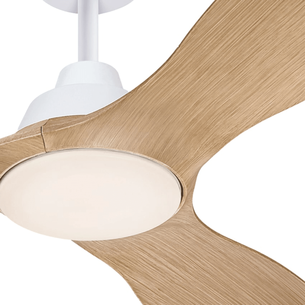 מאוורר תקרה מנוע DC עם שלט Westinghouse Montana 28W "42 - צבע לבן בשילוב אלון - K.B.V