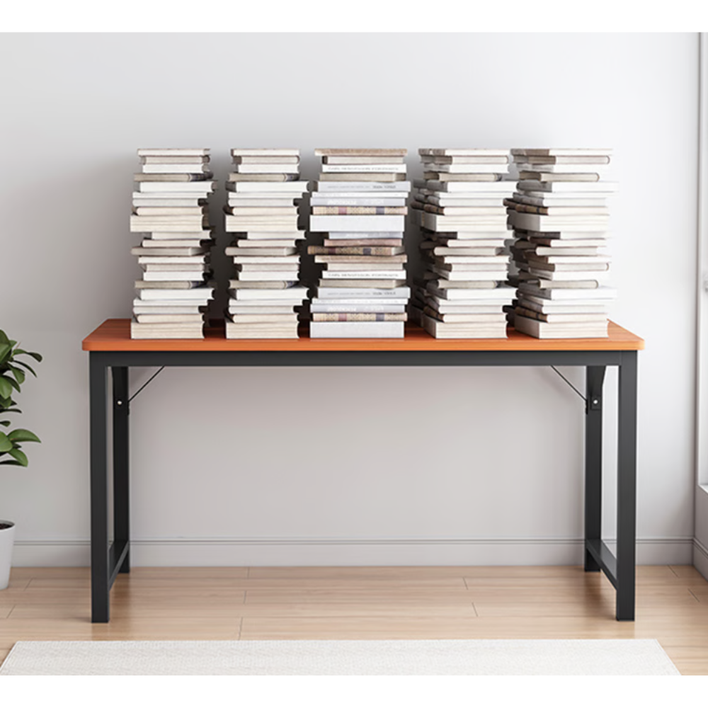 שולחן מחשב דגם MSH-10-42 רוחב 1.2 מטר צבע מסגרת שחורה משולב עץ בהיר Rosso italy - יבואן רשמי