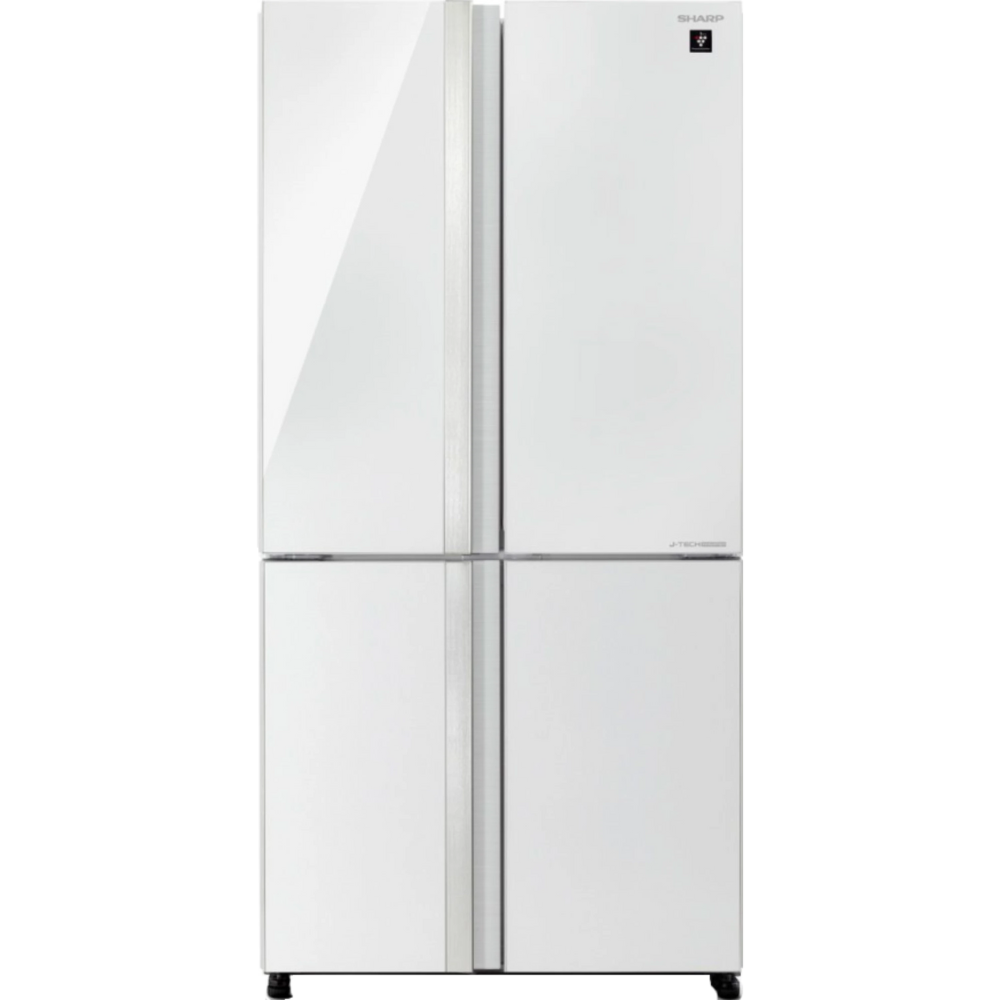 מקרר 4 דלתות 611 ליטר נטו Sharp SJ-FSRN87WH - גימור זכוכית לבנה אחריות - יבואן רשמי